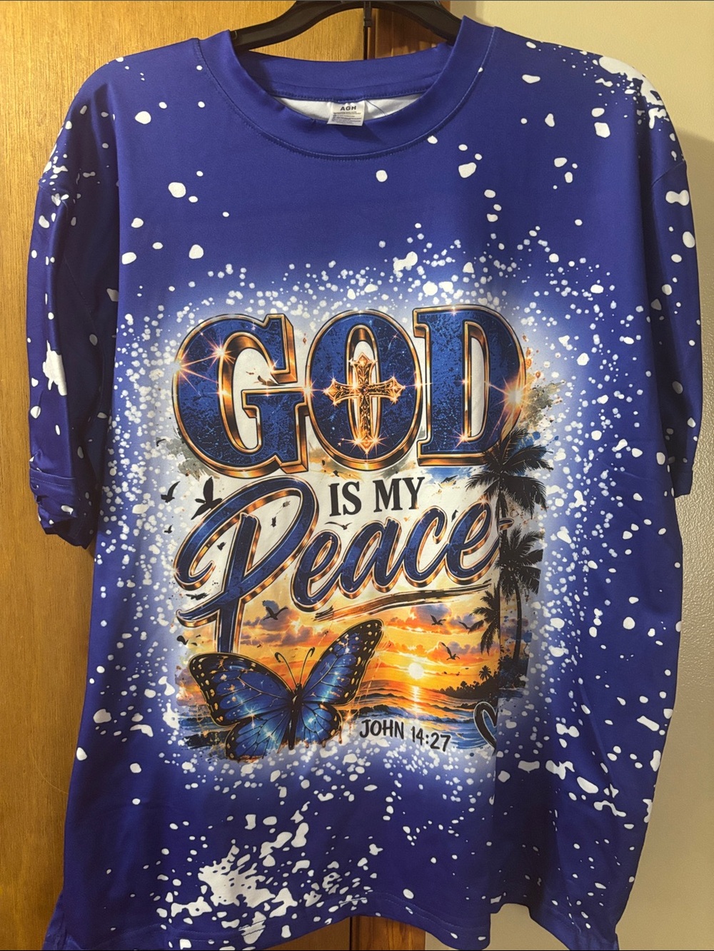 God Is My Peace Womens Graphic Tee - Blue